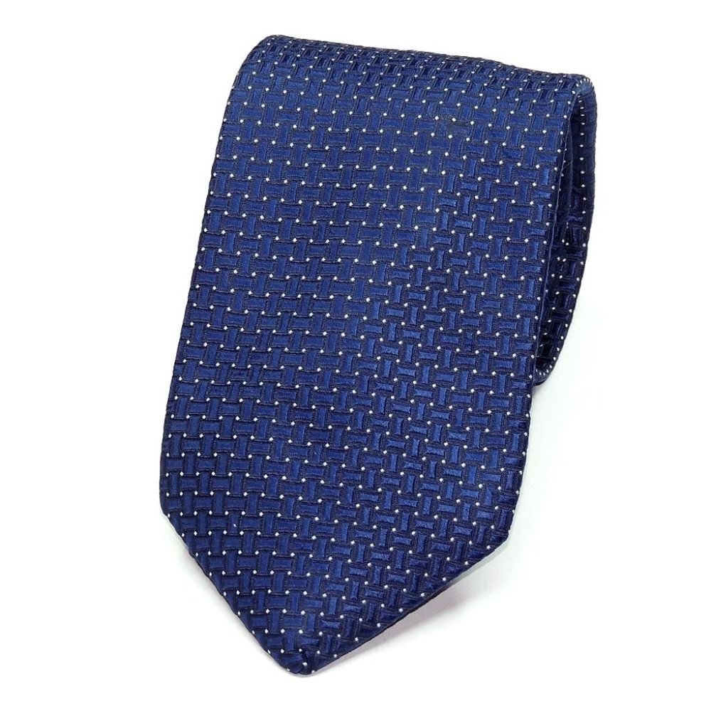 Robert Talbott Best Of Class Navy Blue Tie W/Mini White Dots 58 X 3.5" Silk